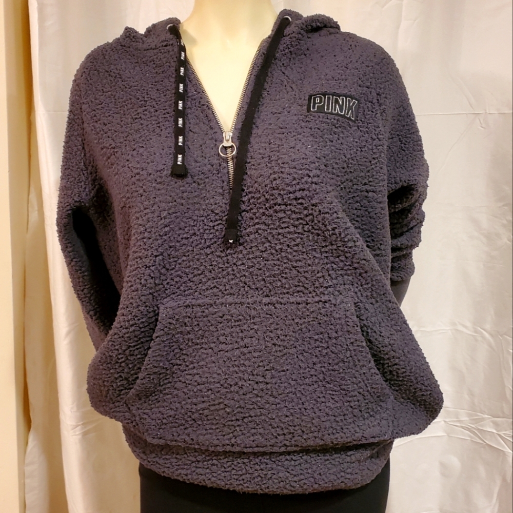 PINK pull over sherpa hoodie